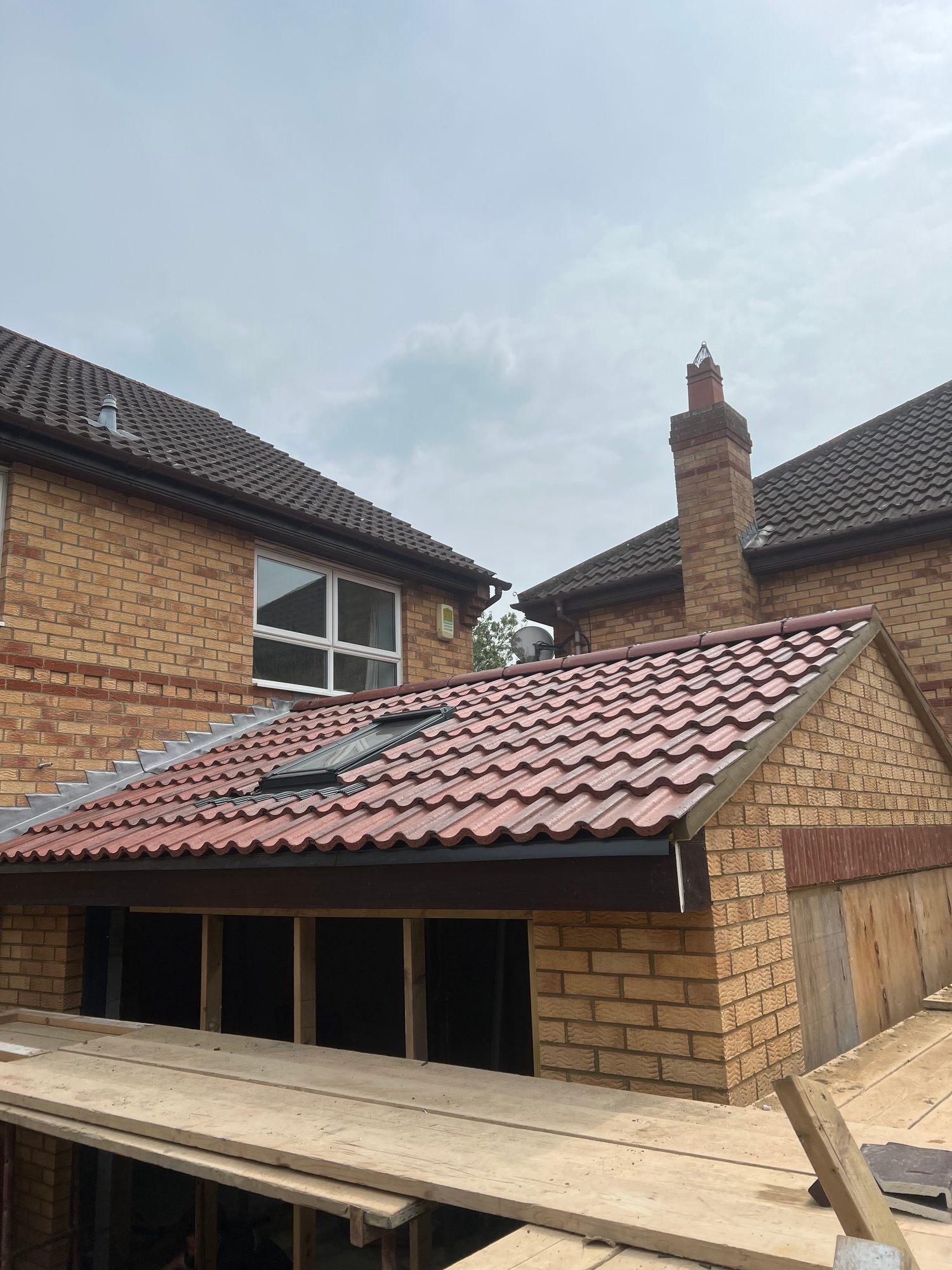 Before — Compact Tiled Roof with Two Velux Windows & Lead Abutments – Emerson Valley — Roofing — Emerson Valley, Milton Keynes