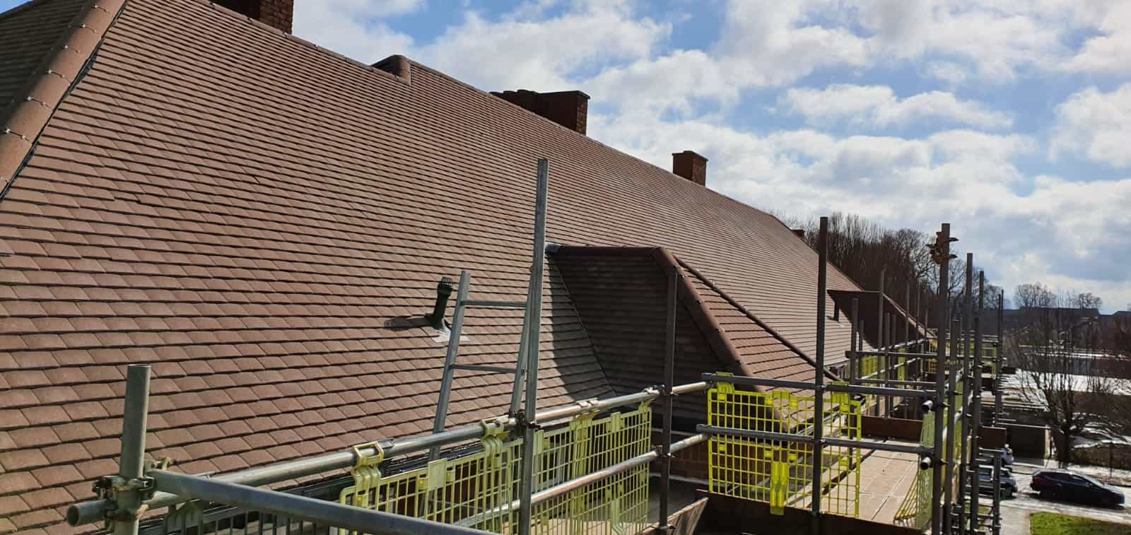 Large Roof with Scaffolding